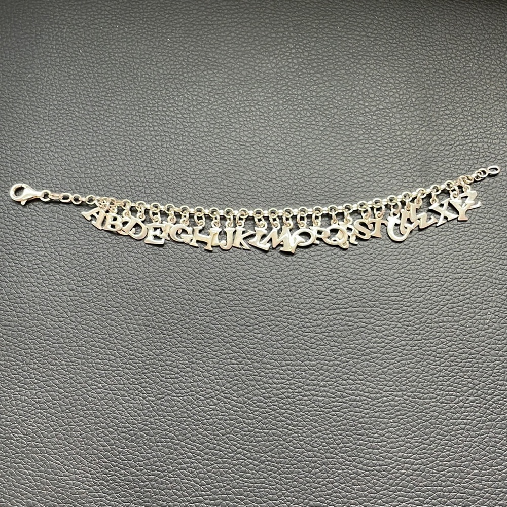 Sterling Silver 925 Alphabet Charm Bracelet